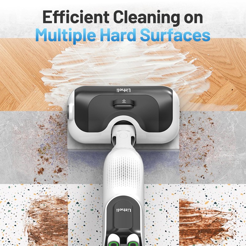 LiTHELi Cordless Vacuum Mop Cleaner, 2-in-1 Hard Floor Stick Vacuum,