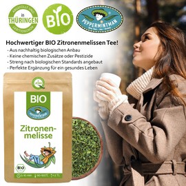 Organic Lemon Balm 200 g - Melissa Tea - European Cultivation by Family Business - Loose and Dried - Melissa Officinalis - Peppermintman