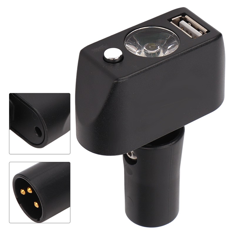 Electric Wheelchair Light 3 Pin XLR Head USB Charging Adjustable