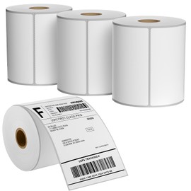 MaxGear 4" x 6" Direct Thermal Labels, 1000 Labels/4 Rolls, Shipping Package Labels, Perforated White Mailing Labels, Commercial Grade, Permanent Adhesive, Compatible with Most Thermal Printers