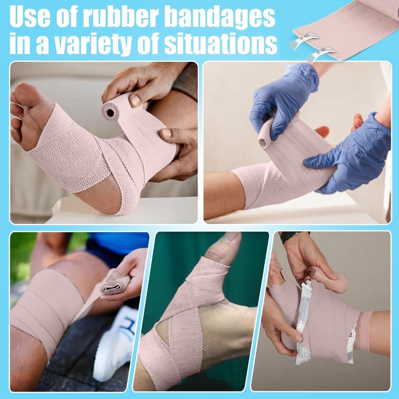 Elastic Bandage Wrap, 2 Pcs Compression Elastic Bandage, Elastic Sport