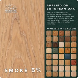 Rubio Monocoat Wood Stain & Finish Sample - Smoke 5% | Oil Plus Part A | Quick-Dry, Eco-Friendly Linseed Wood Oil for Indoor Use | Ideal for Sampling Oil Plus 2C & Touch Ups | 20 mL