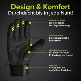 VELMIA Cycling Gloves Winter I Waterproof Winter Gloves for Men and Women Warm Outdoor Sports Gloves for Running