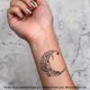 4 x 'Steampunk Crescent Moon' Temporary Tattoos - Water Resistant,