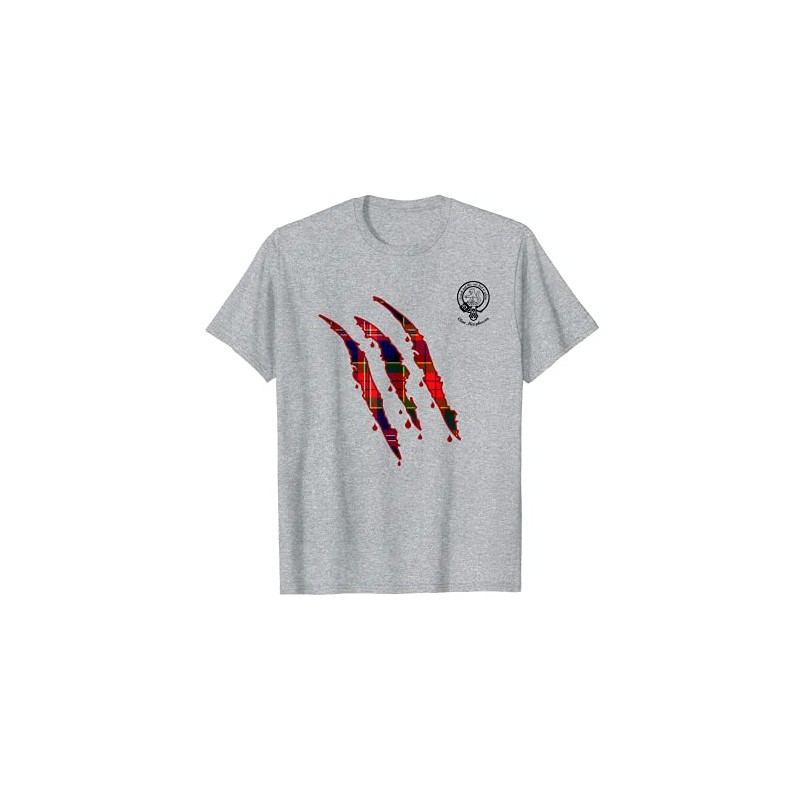 Clan MacPherson Claw Marks Surname Tartan Crest T-Shirt