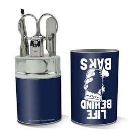 Life Behind Bars Drinking Funny Humor Stainless Steel Manicure Pedicure Grooming Beauty Care Travel Kit