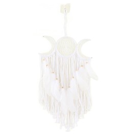 Dream Catcher Hand Woven Minimalist Home Wall Decoration for Living Room Study Cafe Bedroom White