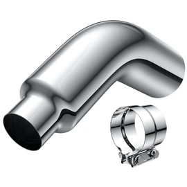 4 to 6 Inch Exhaust Elbow with Clamp for Pickup Trucks and Cars | Chrome-Plated Steel Pipe, Stainless Steel Clamp, 4'' Inlet 6'' Outlet, 23'' Overall Length