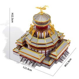 Piececool 3D Puzzle Metal Architecture Palace Ziwei Castle, 3D Metal Puzzle for 340 Stainless Steel, Full Metal, 1:1 Restore, Birthday Gift, Model Kit Adults, 189 Pieces