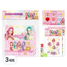 Little Bling Secret Jouju Star Goddess Pretty Me Gift Set, 3 sets, paper handbag + 2 types of mini nails + 2 types of tattoo stickers + Secret Jouju Lip Balm Red / 리틀블링 시크릿쥬쥬 별의여신 프리티미 기프트 세트, 3세트, 종이 핸드백 + 미니네일 2종 + 타투스티커 2종 + 시크릿쥬쥬 립밤 레드
