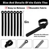 Reusable Cable Ties, 6-Inch Fastening Cable Straps Cable Management, Multi-Purpose