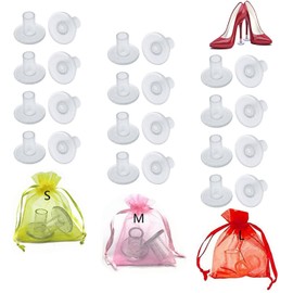 12 Pairs of Heel Protectors, Heel Protectors, Heel Protectors, Heel Protectors, Heel Protectors for High Heels, Women's Shoes, High Heels, Protect Shoe Heels, Transparent, 3 Sizes S, M, L, transparent