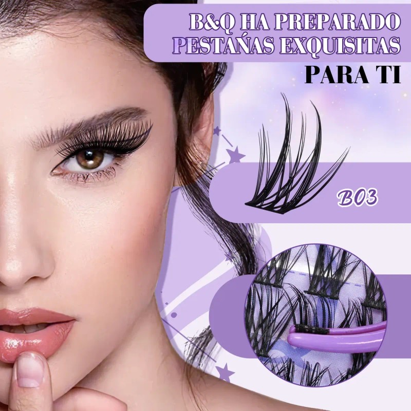 Kit De Extensiones De Pestañas Clásicas Diy B&q 8-18mm