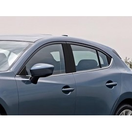 Rvinyl Pillar Post Window Trim Compatible with Mazda Mazda3 2014-2018 (Sedan/Hatchback) - Matte (Black)