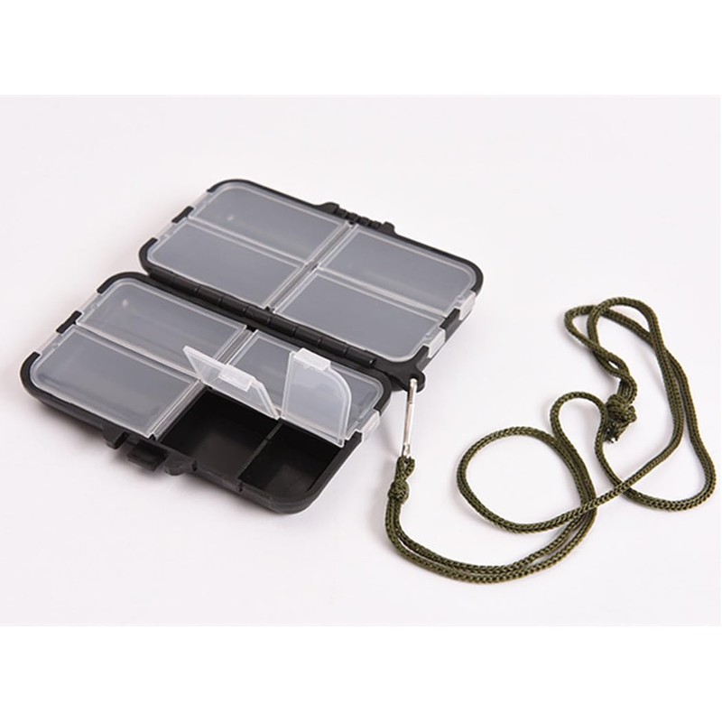 TOASIS Fishing Tackle Box with Lanyard Small Size Fishing Storage