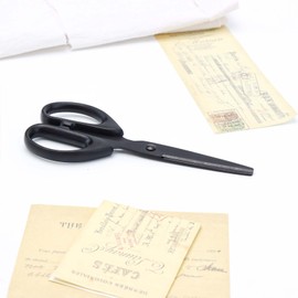 NatSumeBaics Small Black Scissors All Purpose Cute 6 inch Paper Scissors Professional Craft Shears for Office School Home Accessories (6" Scissors)