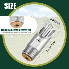 FLKQC 20 Pack Pig Water Nipple, 1/2" NPT Stainless Steel Automatic Pig Nipple Waterer, Pig Water Feeder, Pig Waterer for Sows Piglets Drinking, Nipple Drinker