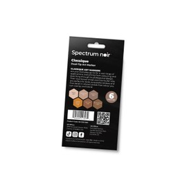 Crafter's Companion Spectrum Noir Classique Blend Twin Tip Blendable Alcohol Based Marker Set - Pack of 6 - Dark Skintones