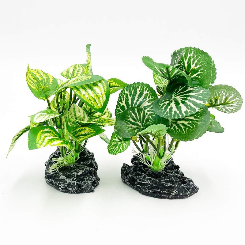 Smoothedo-Pets Aquarium Plants Betta Fish Tank Decorations 4inch/2pcs Soft Silk