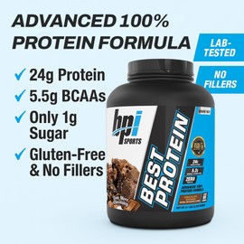 BPI Sports Best Protein – 100% Whey Protein Powder – Muscle Growth, Recovery, Meal Replacement – No Fillers, Gluten Free – Best Protein Powder for Men & Women | Chocolate Brownie – 5.1 Pounds