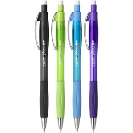 BIC Velocity Pro Refillable Mechanical Pencils - Black - Box of 12 (3 HB) Lead Pencils 0.7 mm with Eraser