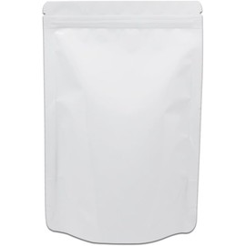 CANLENPK Pack of 50 Resealable Mylar Bags, Stand Base Bags, Zip Foil Bag, Food Storage, Matte Aluminium Foil Heat Sealable Myla Bag (White, 18 x 26 cm)