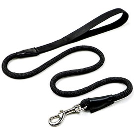 Dog Lead Made of Climbing Rope, Black, Extra Stable and Super Light, 125 cm for Medium and Large Dogs, Lead up to 100 kg Load Capacity