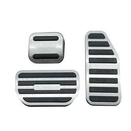 SAWAKAKI For Suzuki Crosby/Alto Lapin/Hustler/Wagon R/Wagon R Stingray/Spacia/Solio Bandit Aluminum Axle Pedal Brake Pedal Cover Parking Brake Pedal 3 Piece Set (Silver)