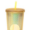 Plastic Cup with Lid and Straws, 710 ml Drinking Cup,