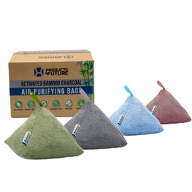 4 Pack of 200g Naturally Activated Bamboo Charcoal Air Purifying Bags | Natural Home Deodorizer Bags | Charcoal Bag Odor Absorber For Pets | Odor Eliminator & Moisture Absorber Air Freshener Bags