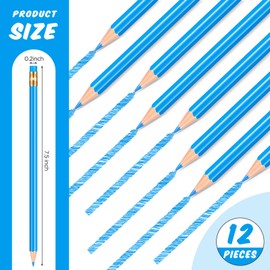 12 Pieces Erasable Pencils Pencils Sharpened Pencils HB Pencils with Eraser Wood Correcting Pencils Checking Pencils (Blue)