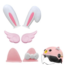 DOKRIN Motocross helmets, 6 pieces helmet ornaments, cat ear bow, cute car decorative stickers