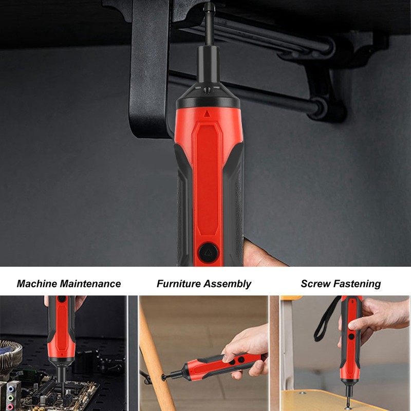 Electric Screwdriver Cordless CW CCW Rotation 150RPM Magnetic Head LED