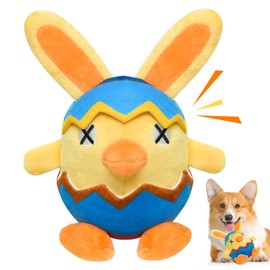 Lepawit Easter Dog Toys, Plush Squeaky Dog Toys, Bunny Shape Stuffed Soft Dog Toys, Easter Dog Gifts for Small Medium and Large Dogs