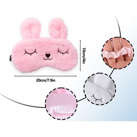 KAPSING Pack of 2 Eye Mask, Sleeping Mask, Blindfold for Sleeping, Sleeping Mask Children and Girls, 3D Cute Animals Sleeping Mask, Breathable Eyeshade (White and Pink)