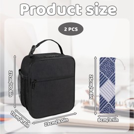 KAZGVN Insulated Lunch Bag, Lunch Bag, 2-Pack Lunch Bags for Men Women Kids, Luncheon Pack for Work School Outdoor, Cooler Bags for Picnic Camping BBQ Travel Fishing (Two Bag)