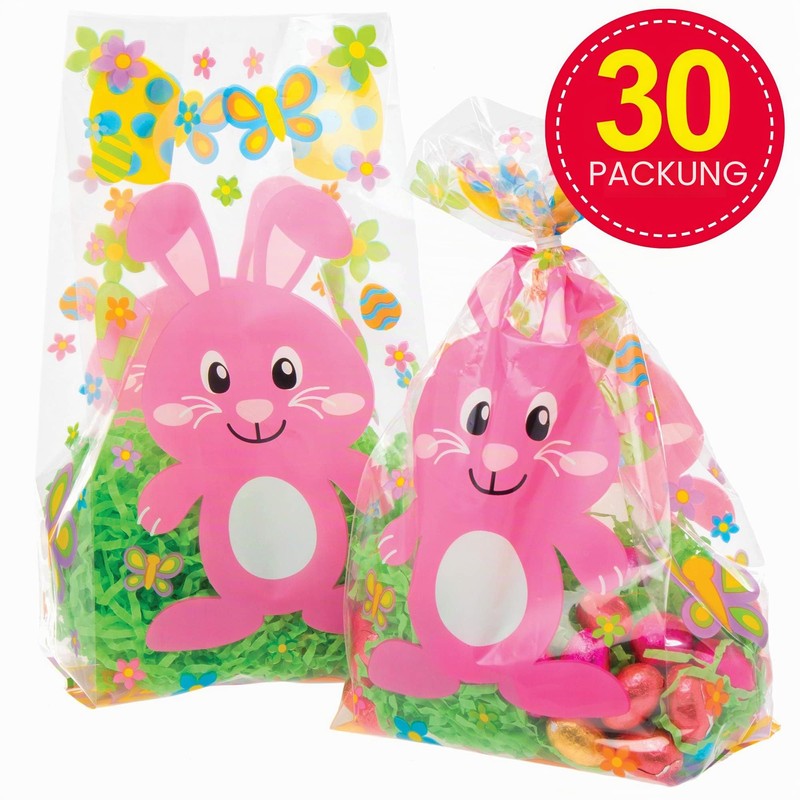 Baker Ross Easter Bunny Cellophane Gift Bags (Pack of 30)