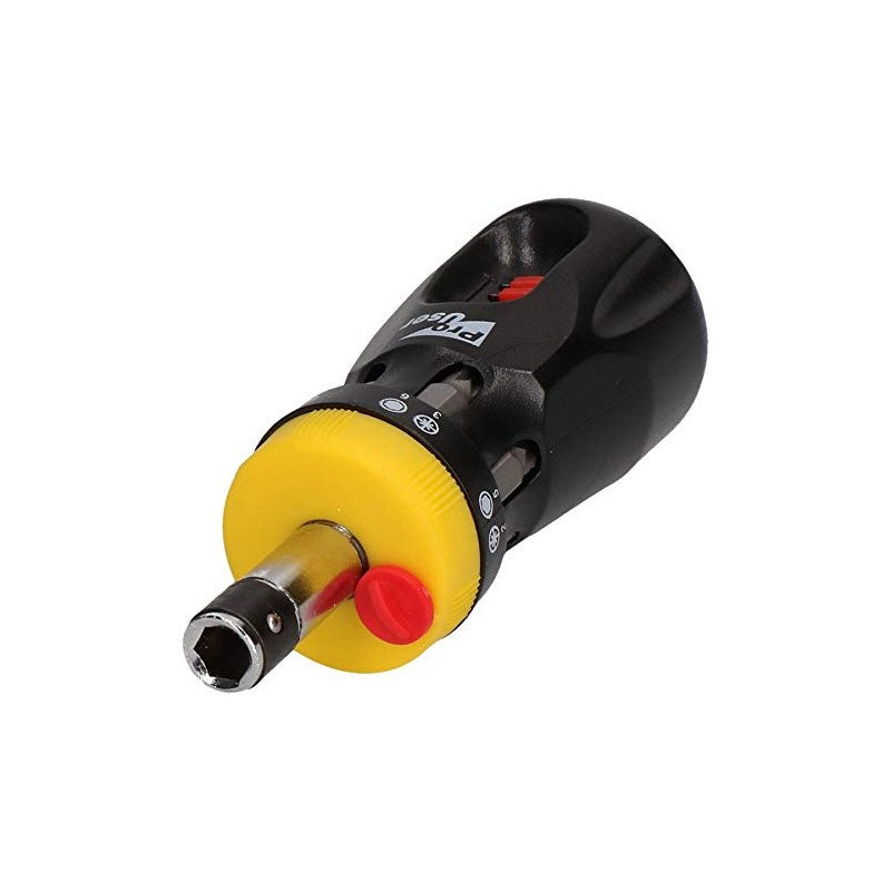 Stubby Ratchet Screwdriver 12 Bits in 1 Phillips Flat Pozi