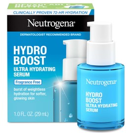Neutrogena Hydro Boost - Suero ultra hidratante con ácido hialurónico, suero facial sin fragancia para una hidratación ligera y una piel más suave y luminosa, no comedogénico, 1 onza líquida
