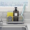 Kitchen Countertop Sponge Holder, SUS 304 Stainless Steel Dish SoapOrganizer,