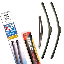 Beam Blade Wipers Replacement Set for 2011 Nissan Cube w/Rear - WiperBladesUSA Gold Beam Wiper Blades Wipers Set