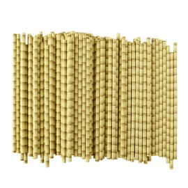 ALINK Biodegradable Bamboo Print Paper Drinking Straws for Drinks, Juices, Smoothies, Shakes, Party Supplies, Pack of 100