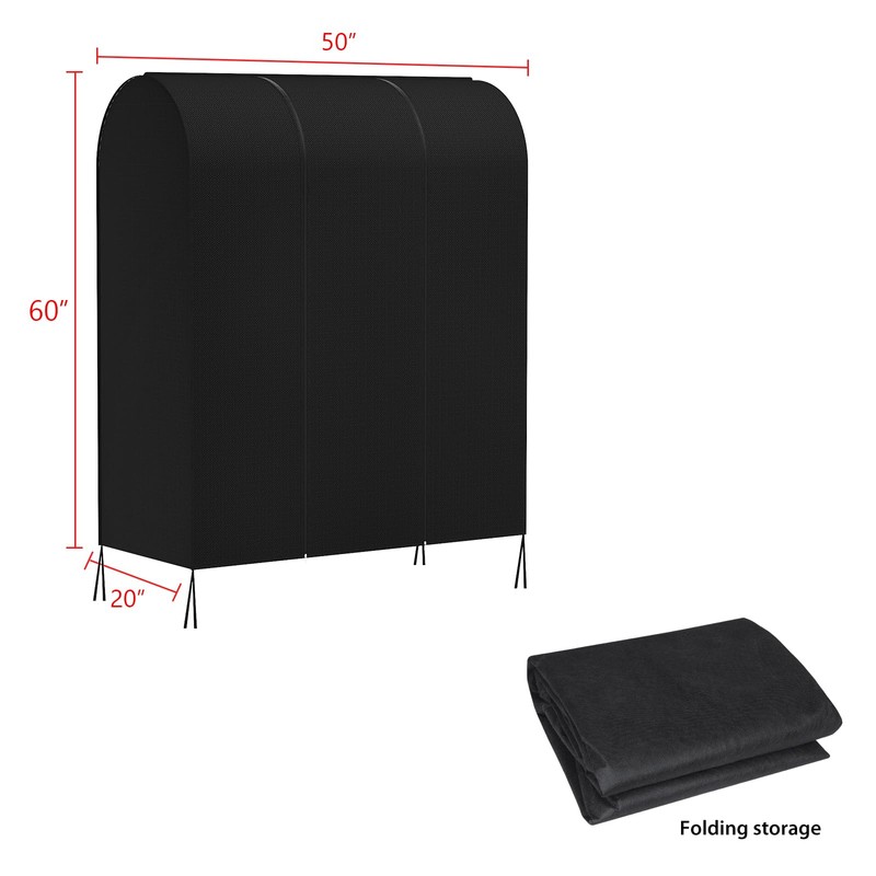 Zilink 50'' Garment Rack Cover Dustproof Clothes Rack Cover Breathable