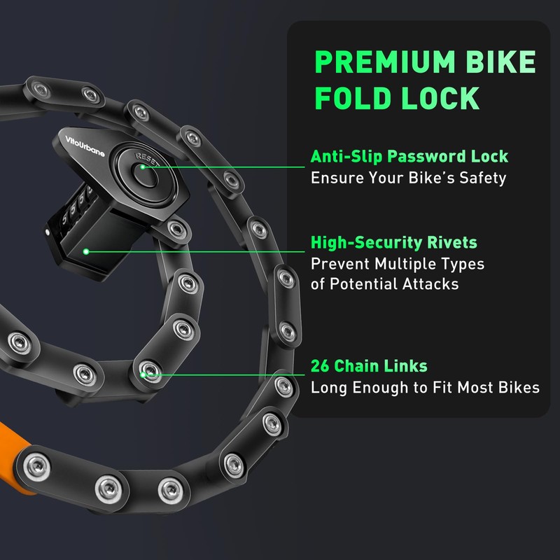 Electric Scooter Lock with Bag - Heavy Duty Folding Bike