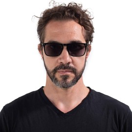 VITENZI Sunglasses with Readers for Men and Women Designer Reading Sun Tinted Glasses with Full Readers - Trento in Black 1.75