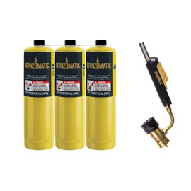 Bernzomatic 328640 TS99T Trigger Start Swivel Head Torch (TS99T Torch + 3 MAPP Gas Bottles)