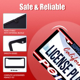 Support Local Police Personalise License Plate Frames Car Universal Accessories Stainless Steel License Plate Cars Decor with Screw Caps Fits Standard US Vehicles Size 12.2 x 6 Men Women