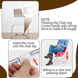 Suiwotin 24pcs 14mm Rectangle Chair Leg Covers, Non-Slip Chair Rail Protectors, Plastic Furniture Feet Guards, Stool Leg Sled Floor Protectors Leg Tips Caps (White)