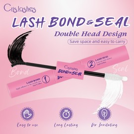 Crislashes Wimpernkleber, Lash Bond and Seal für DIY Wimpern Extensions, Wimpernkleber dauerhaft wasserdicht und langlebig, Wimpern Kleber, Versiegelung DIY zu Hause (10ml)