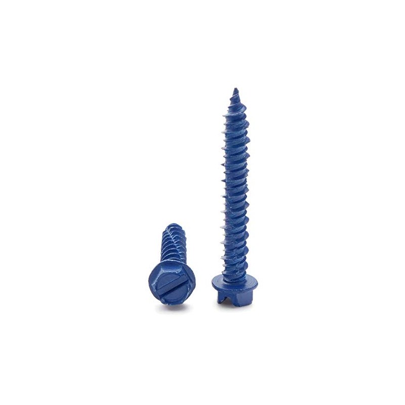 3/16 Tapcon Style Concrete Screws Slotted Hex Washer Head Concrete